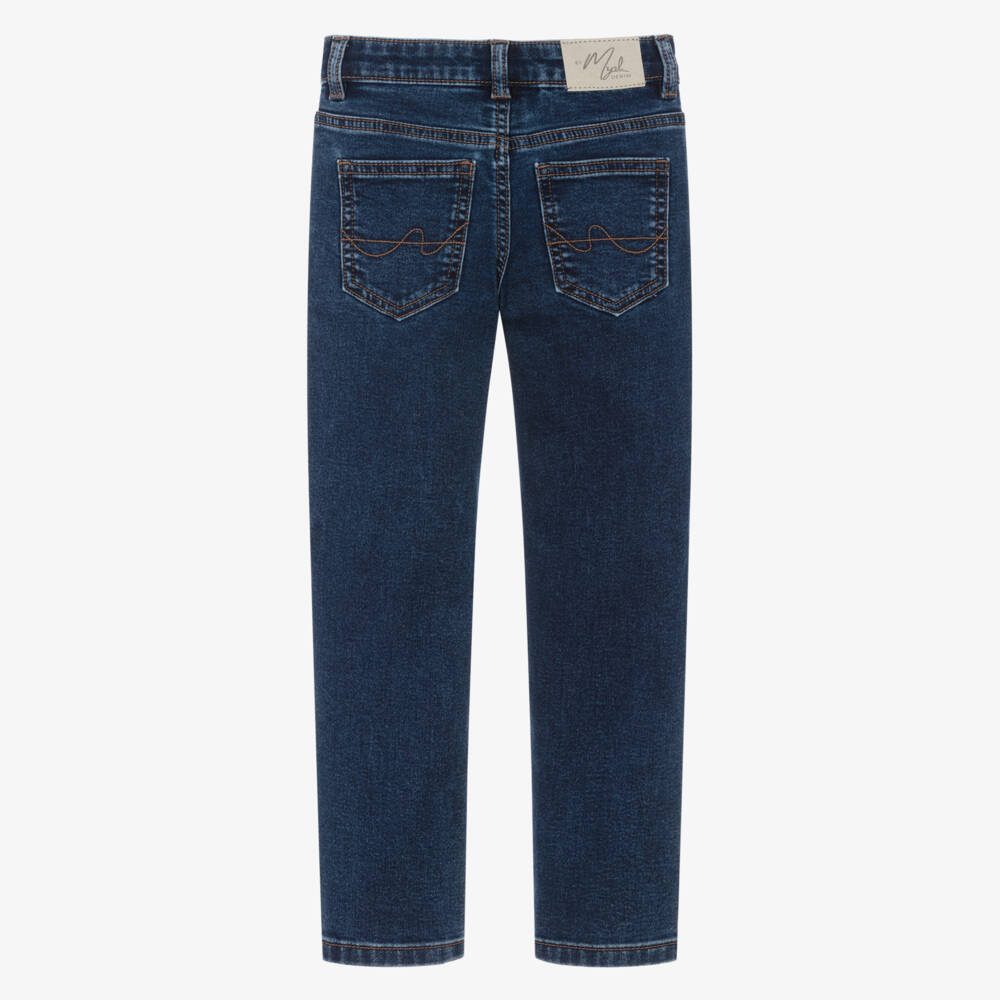 Mayoral-Boys Navy Blue Slim Fit Stretch Jeans | Childrensalon