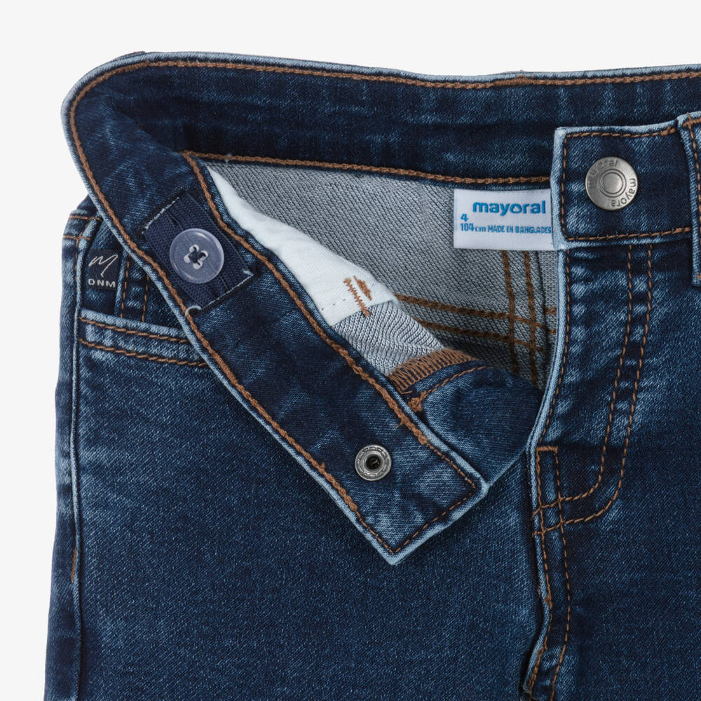 Mayoral-Boys Navy Blue Slim Fit Stretch Jeans | Childrensalon
