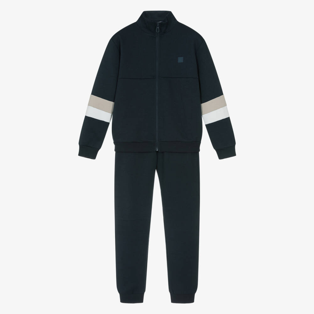 Mayoral Нукутаваке-Спортивный костюм синий с полосами для мальчиков | Childrensalon