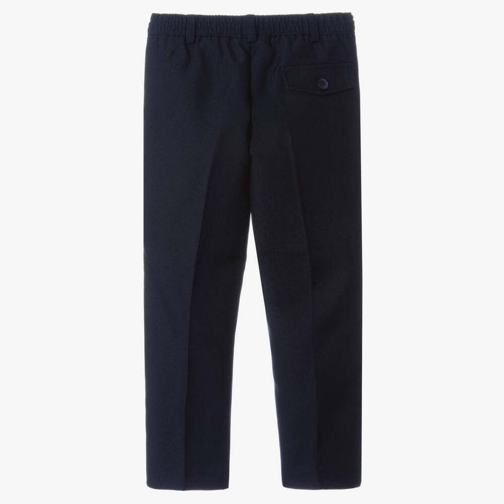 Mayoral-Boys Navy Blue Twill Trousers | Childrensalon