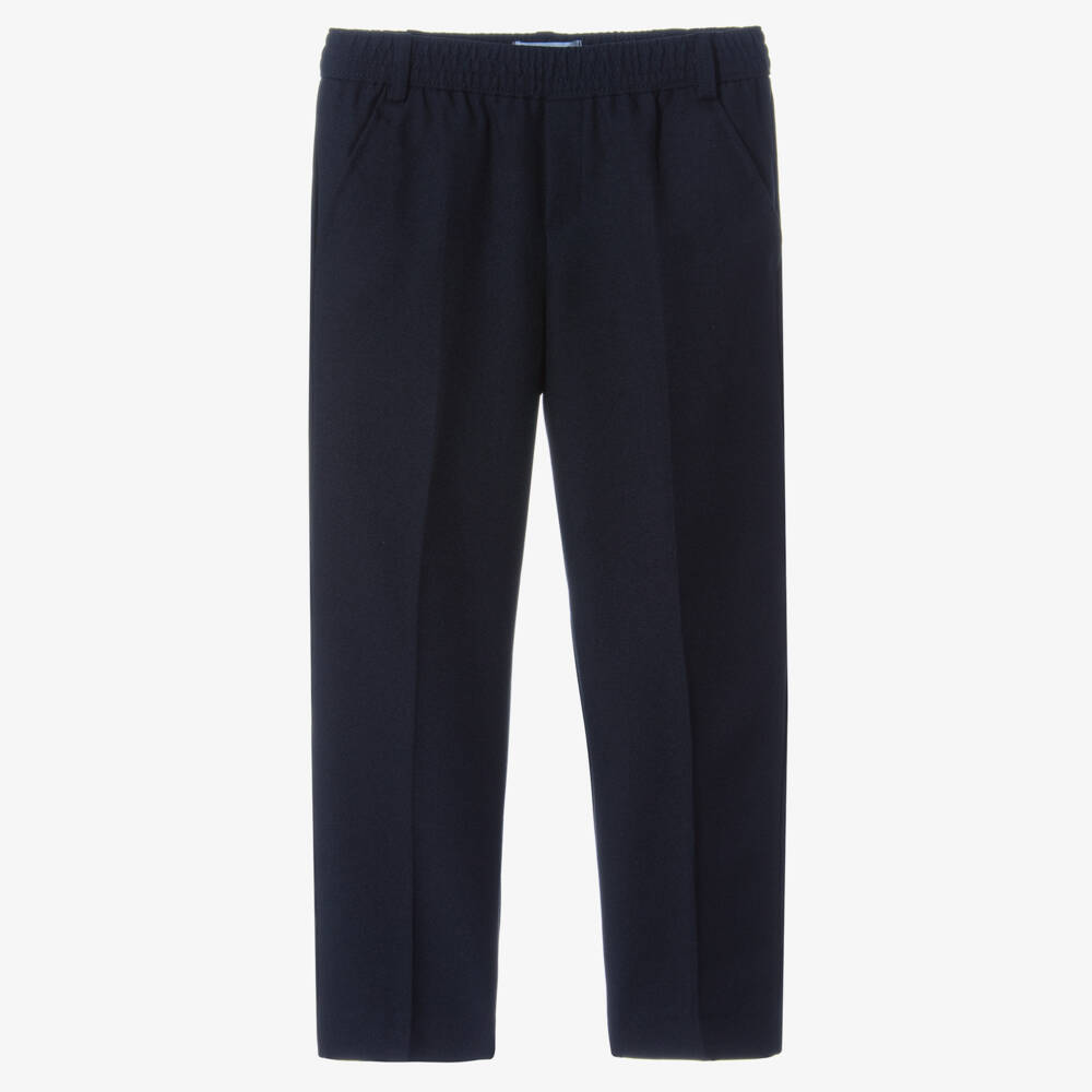 Mayoral-Boys Navy Blue Twill Trousers | Childrensalon