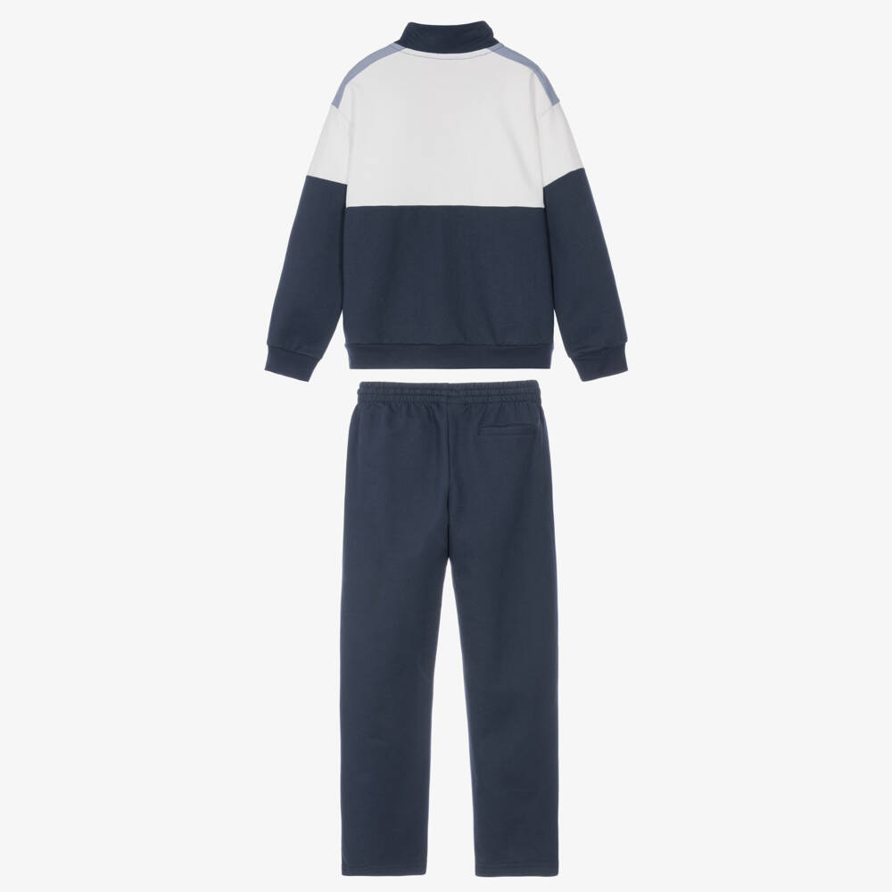 Mayoral Nukutavake-Boys Navy Blue & White Colourblock Tracksuit | Childrensalon