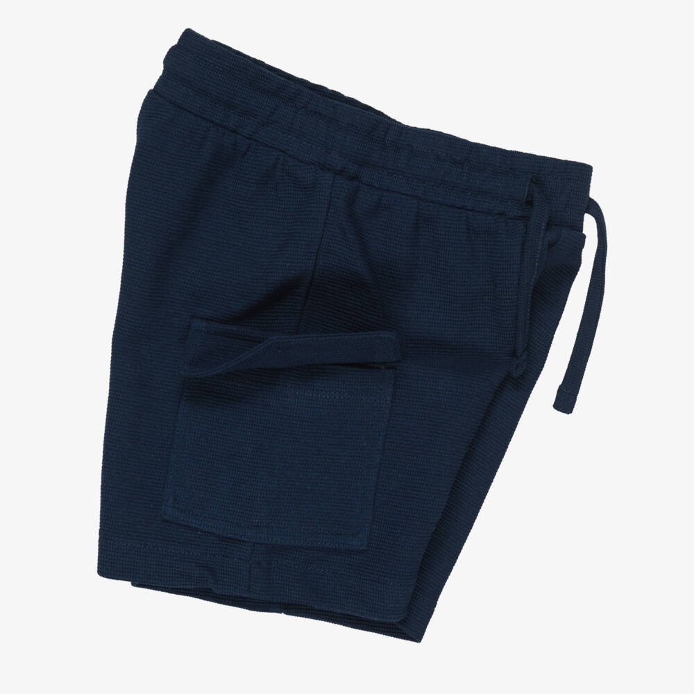 Mayoral-Boys Navy Blue & White Cotton Shorts Set | Childrensalon
