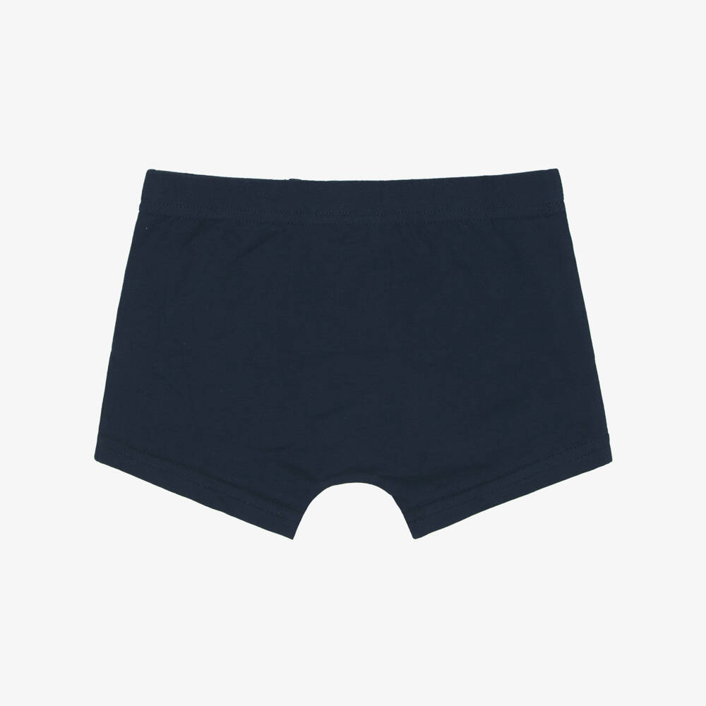 Mayoral-Boys Navy & Grey Cotton Boxer Shorts (3 pack) | Childrensalon