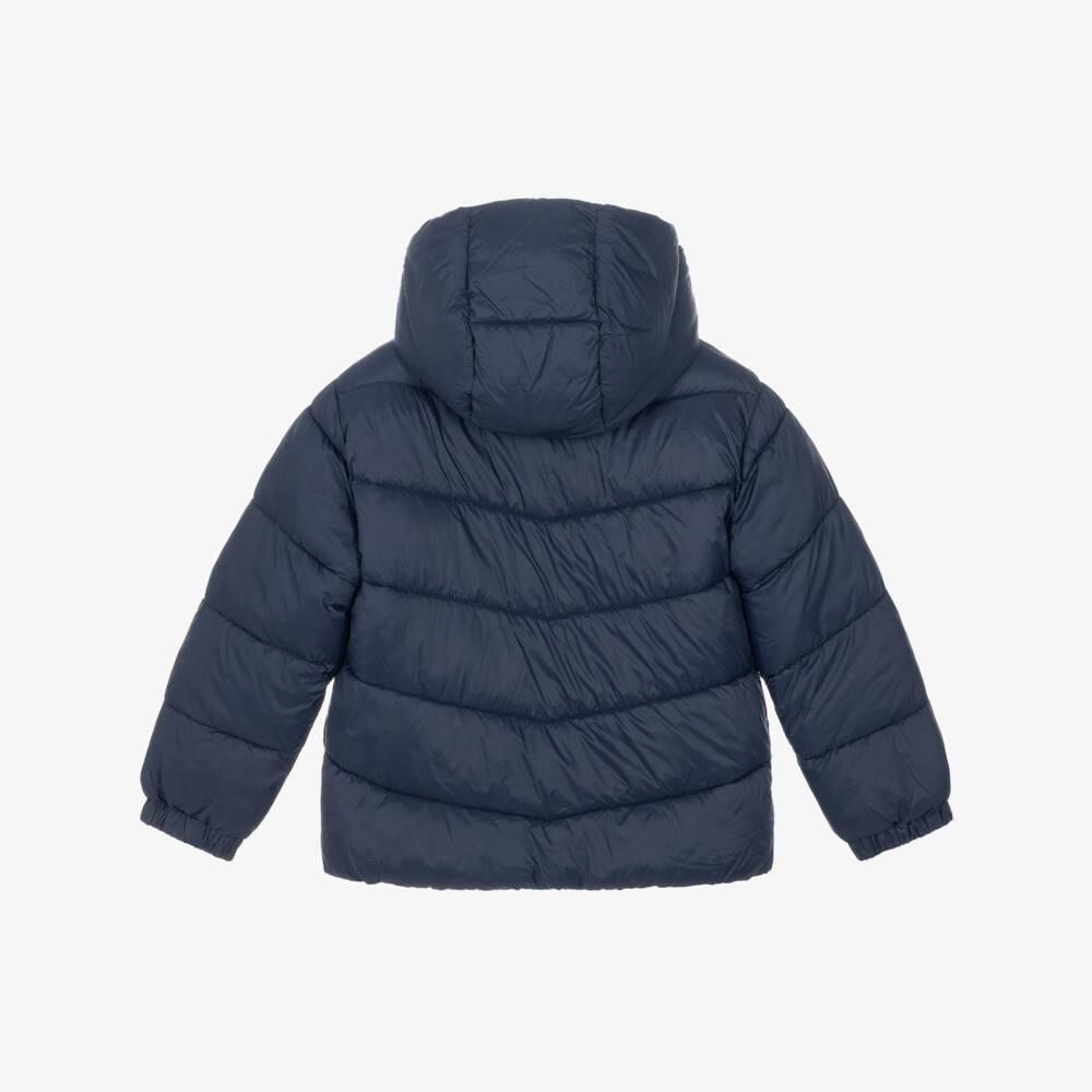 Mayoral-Boys Navy Puffer Jacket with Detachable Hood | Childrensalon