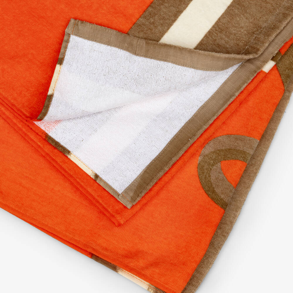 Mayoral-Boys Orange Cotton Gaming Style Surfing Monkey Towel (150cm) | Childrensalon