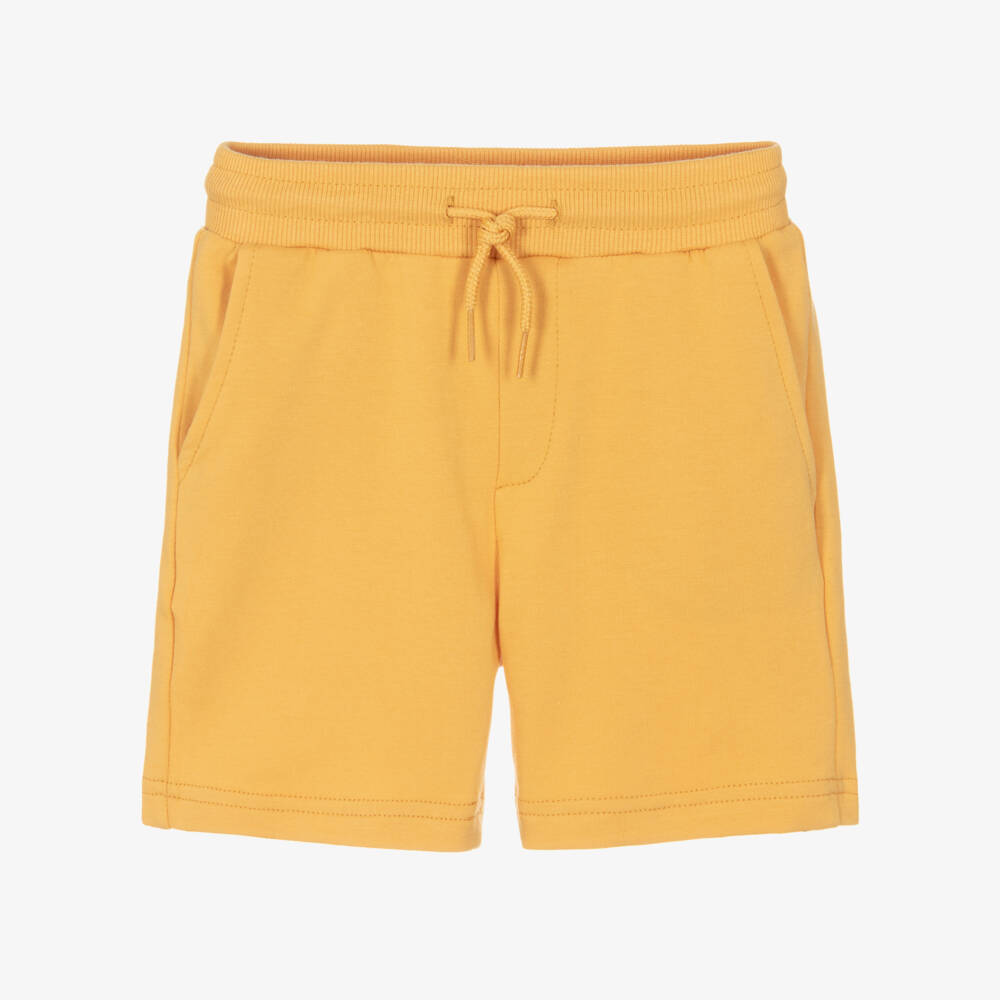 Mayoral-Boys Orange Cotton Jersey Drawstring Shorts | Childrensalon
