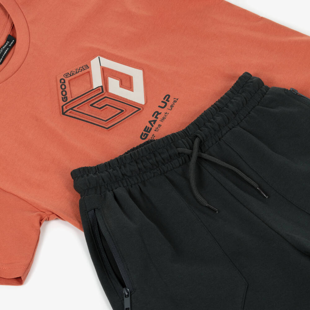 Mayoral Нукутаваке-Boys Orange Gaming Graphic Cotton Shorts Set with Zip Pockets | Childrensalon