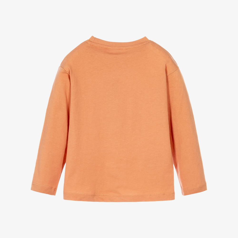 Mayoral-Boys Orange Graphic Print Top in Cotton Jersey | Childrensalon