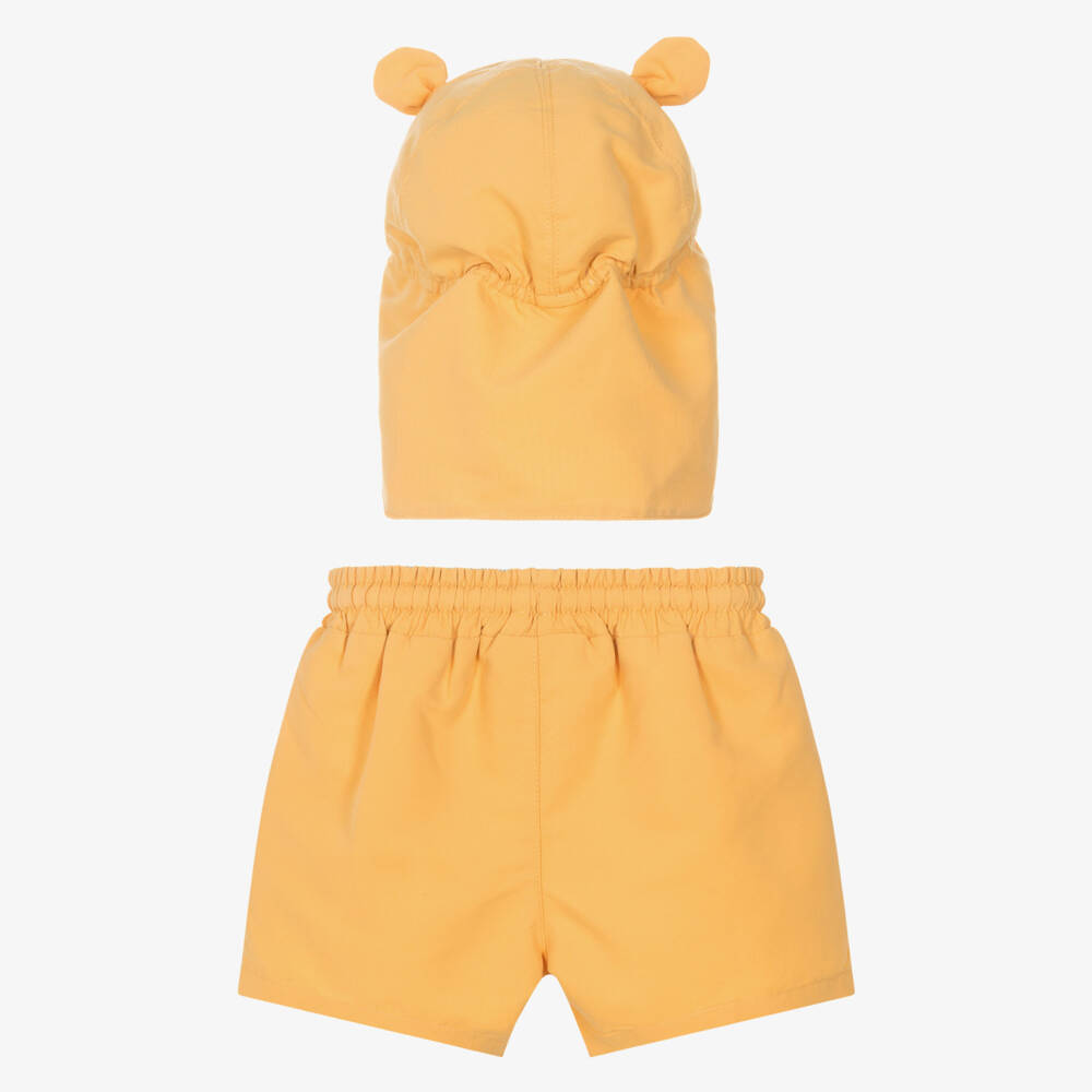 Mayoral-Boys Orange Hippo Print Swim Set (UPF40+) | Childrensalon