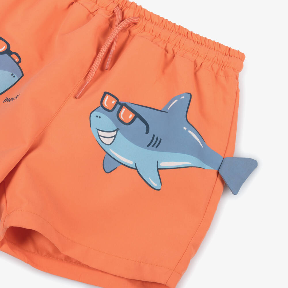Mayoral-Boys Orange Shark Swim Set (UPF40+) | Childrensalon
