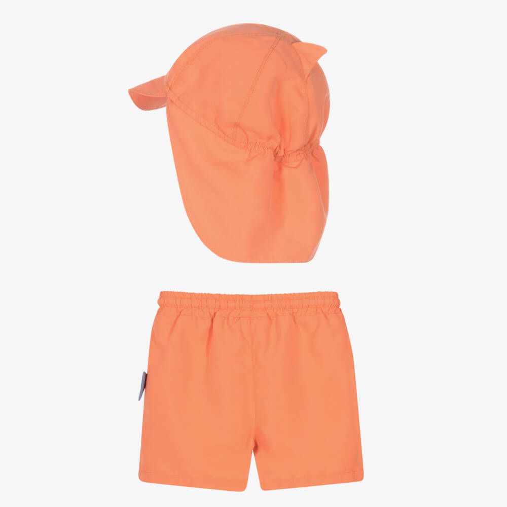 Mayoral-Boys Orange Shark Swim Set (UPF40+) | Childrensalon