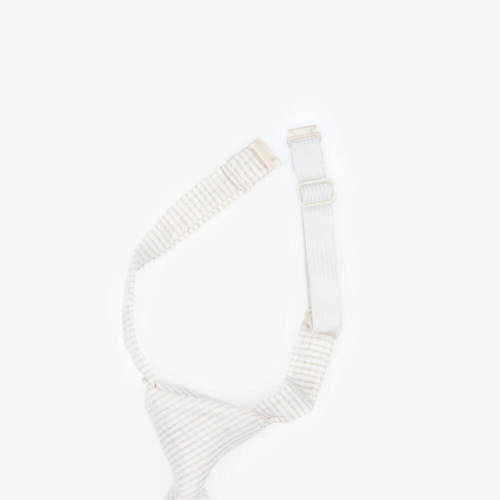 Mayoral-Boys Pale Beige Checked Cotton Tie | Childrensalon