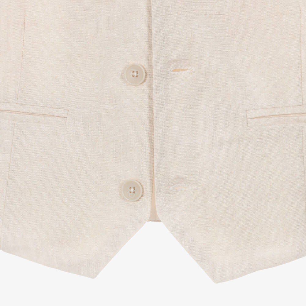 Mayoral Нукутаваке-Жилет светло-бежевый из хлопка для мальчиков | Childrensalon