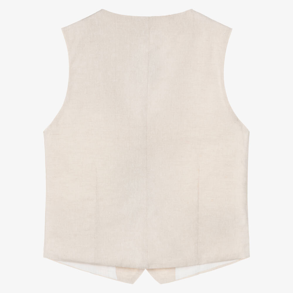 Mayoral Нукутаваке-Жилет светло-бежевый из хлопка для мальчиков | Childrensalon