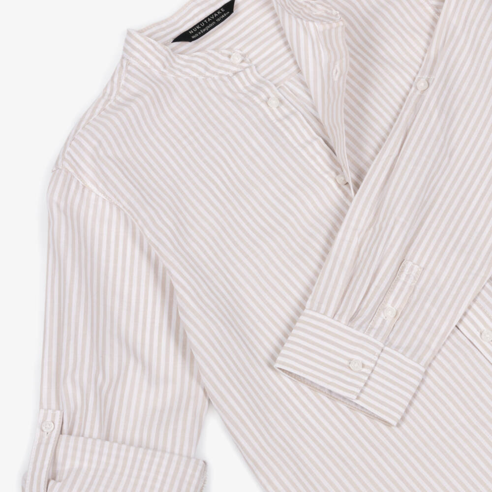 Mayoral Нукутаваке-Рубашка бежевая из полосатого хлопка для мальчиков | Childrensalon