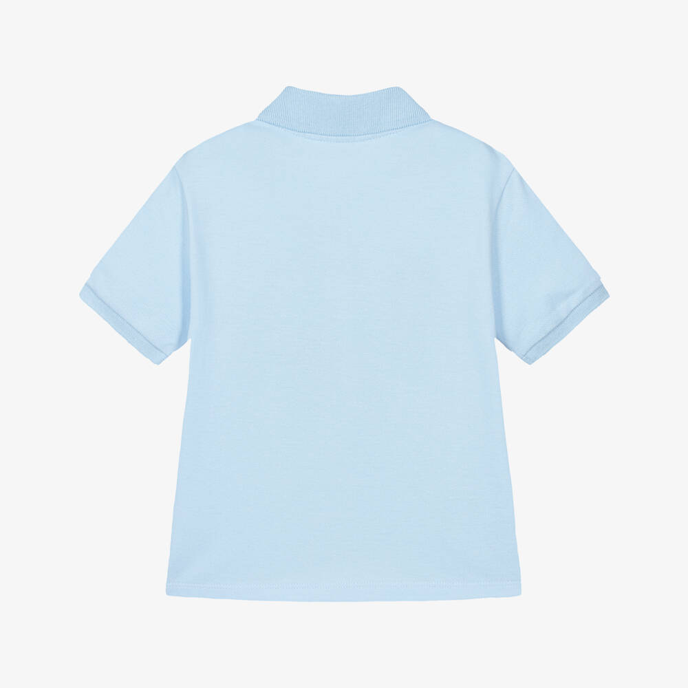Mayoral-Boys Pale Blue Cotton Piqué Polo Shirt | Childrensalon
