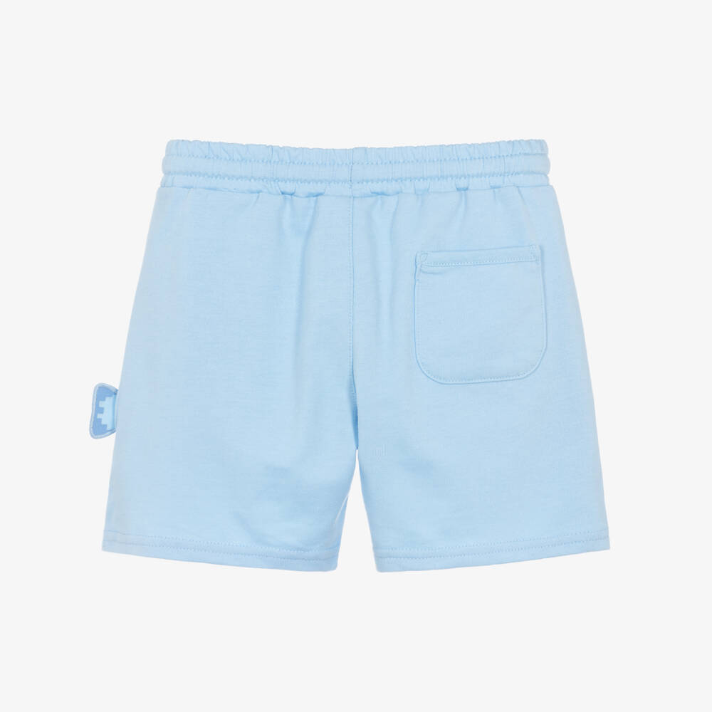 Mayoral-Boys Pale Blue Jersey Shorts with Fish Graphic | Childrensalon