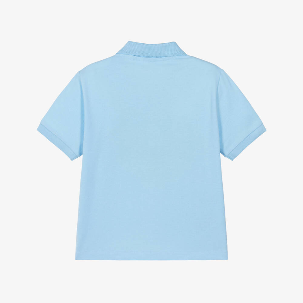 Mayoral-Boys Pale Blue Short Sleeve Piqué Polo Shirt | Childrensalon