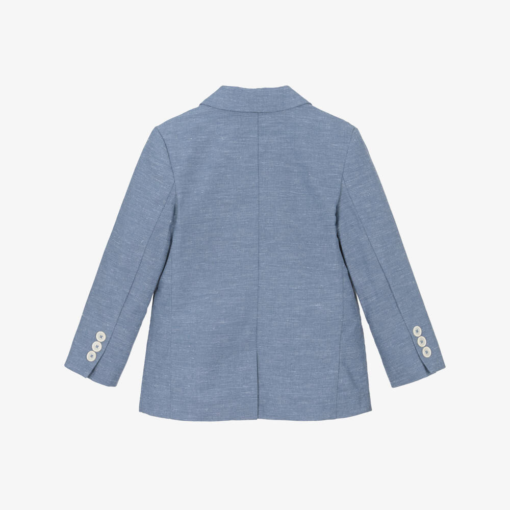 Mayoral-Boys Pale Blue Slubbed Blazer | Childrensalon