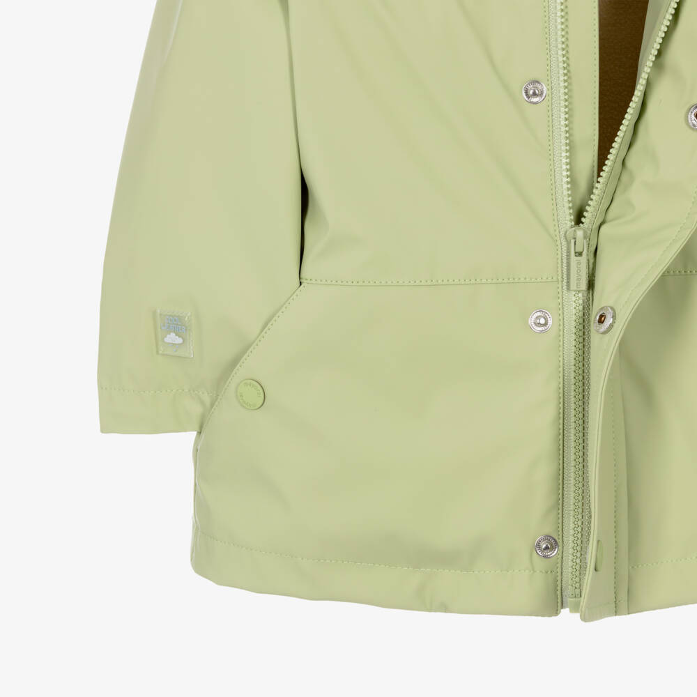 Mayoral-Boys Pale Green Hooded Raincoat | Childrensalon