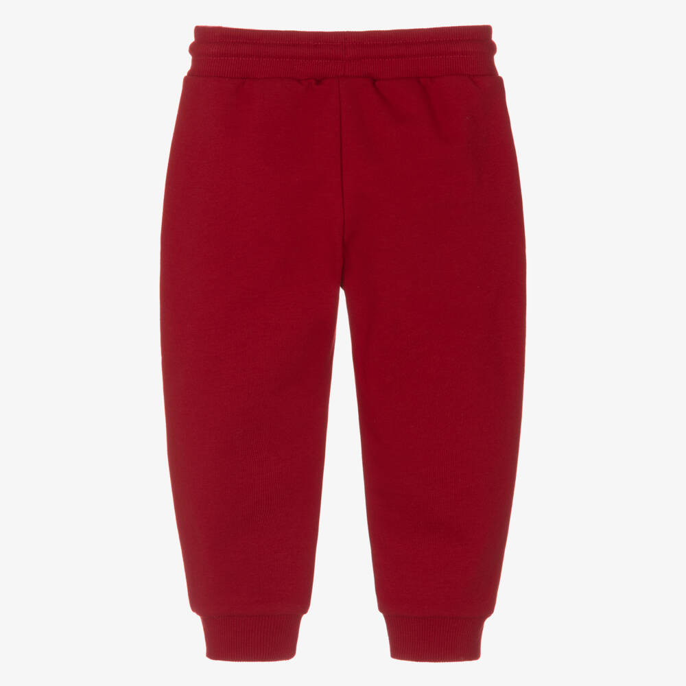 Mayoral-Boys Red Cotton Jersey Drawstring Joggers | Childrensalon