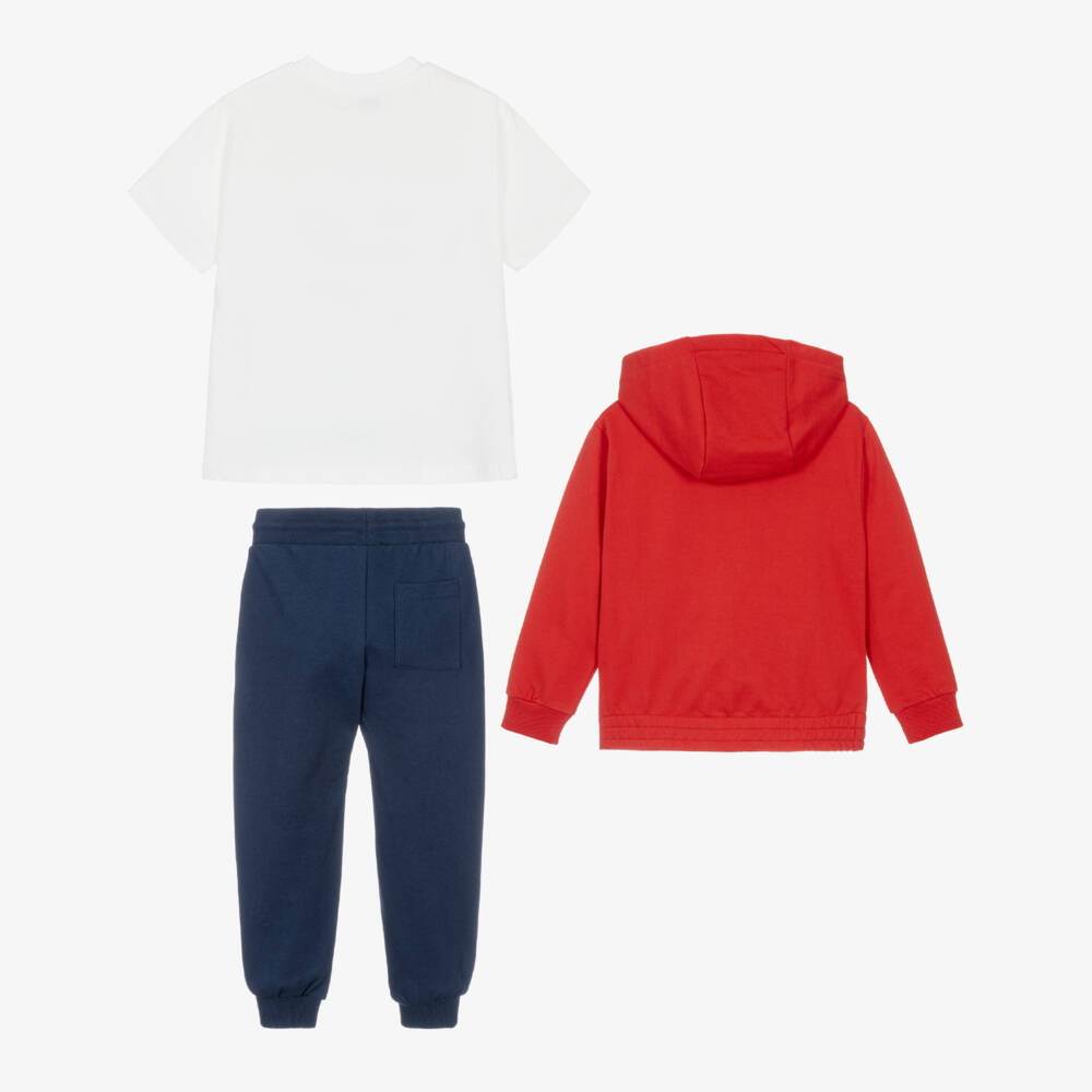 Mayoral-Boys Red & Navy Blue Racing Car Tracksuit Set | Childrensalon