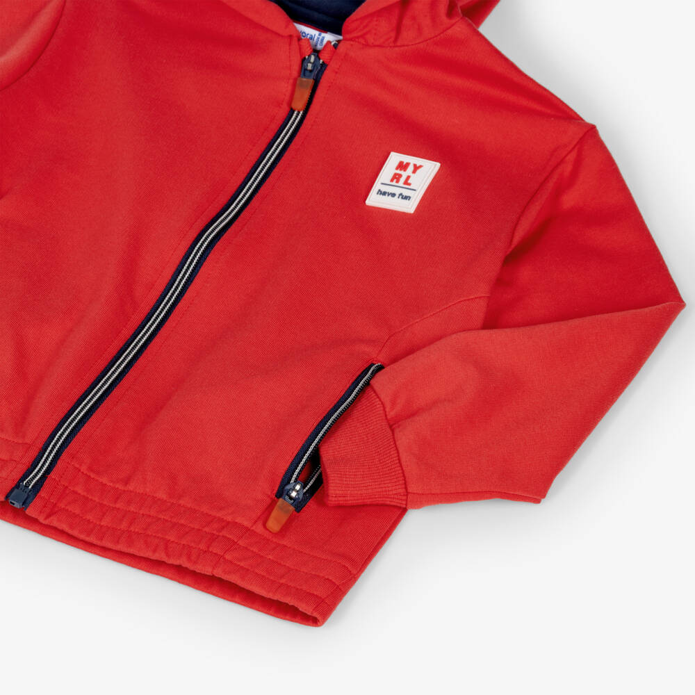 Mayoral-Boys Red & Navy Blue Racing Car Tracksuit Set | Childrensalon