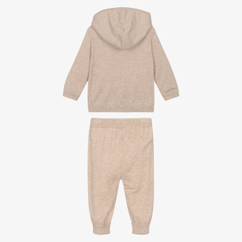 Mayoral-Boys Sandy Beige Knitted Tracksuit | Childrensalon