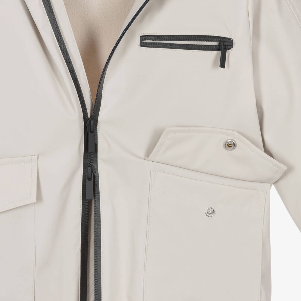 Mayoral-Boys Stone Beige Fleece-Lined Raincoat | Childrensalon