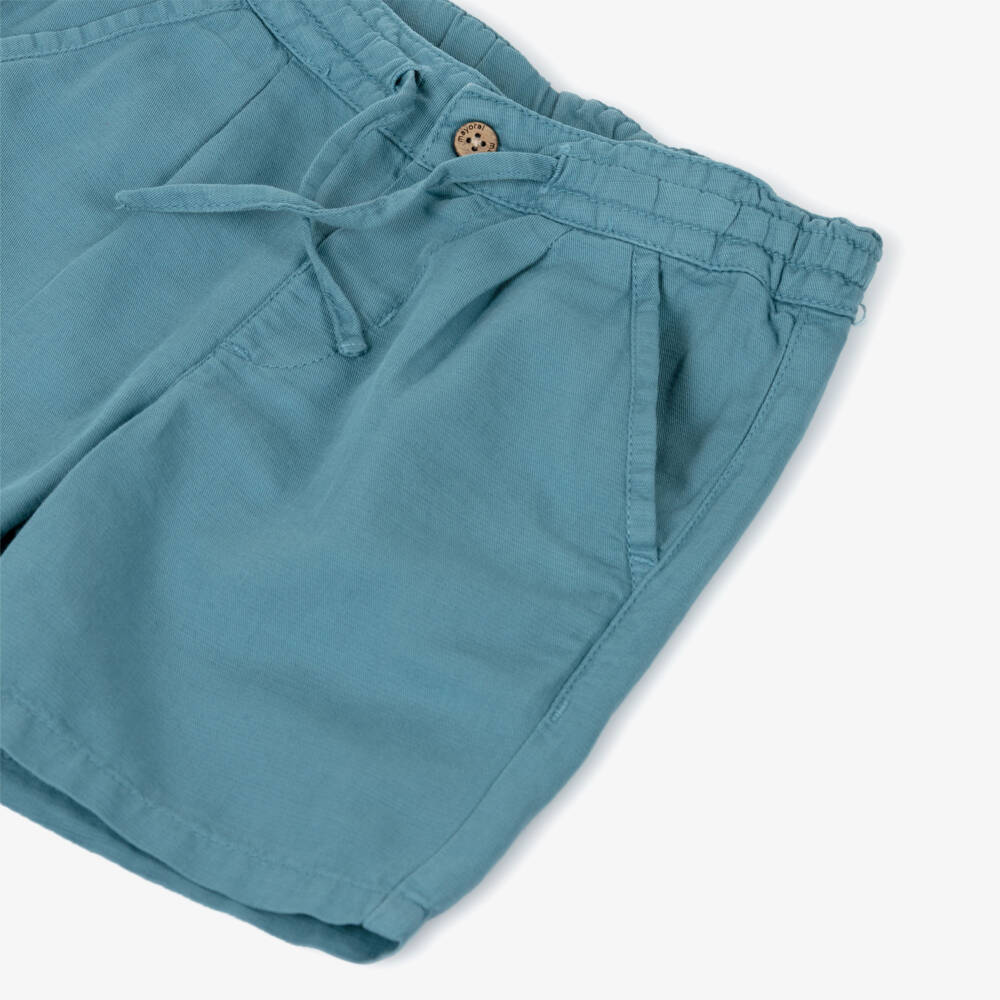 Mayoral-شورت قطن برباط لون أزرق تيل للأولاد | Childrensalon