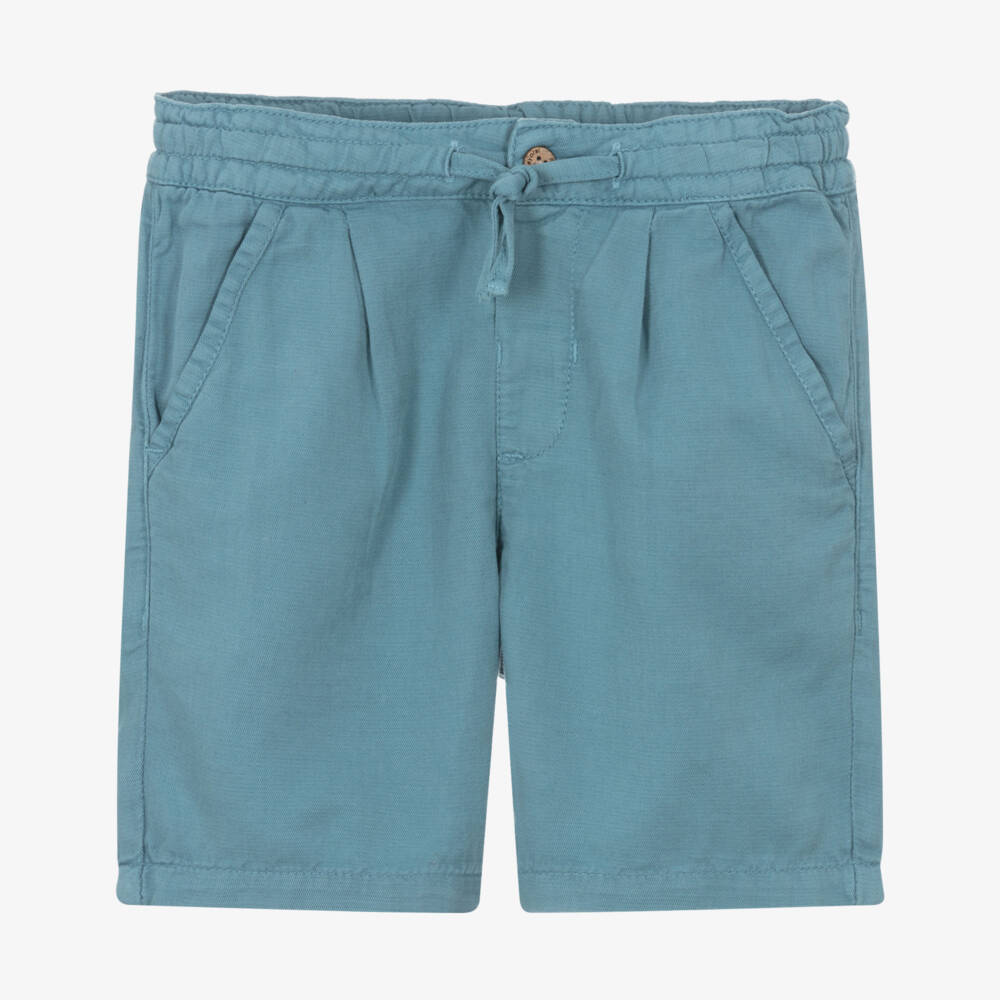 Mayoral-شورت قطن برباط لون أزرق تيل للأولاد | Childrensalon
