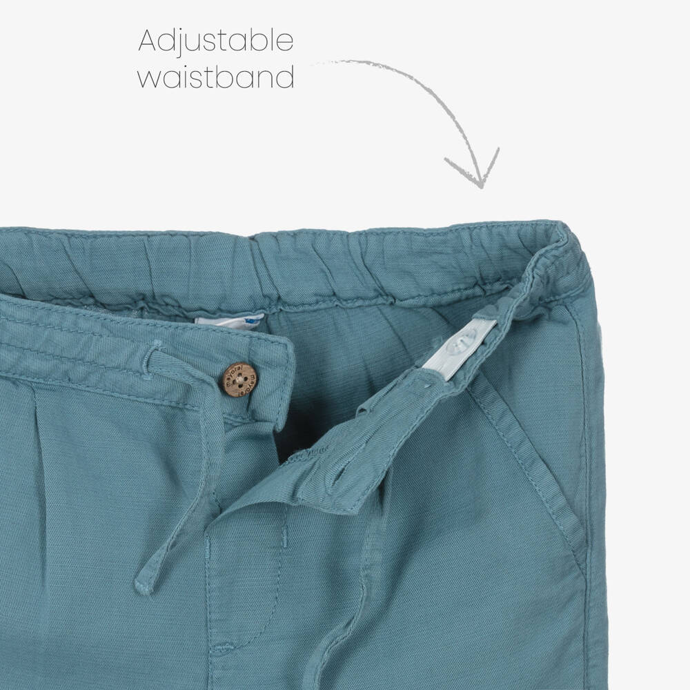 Mayoral-شورت قطن برباط لون أزرق تيل للأولاد | Childrensalon