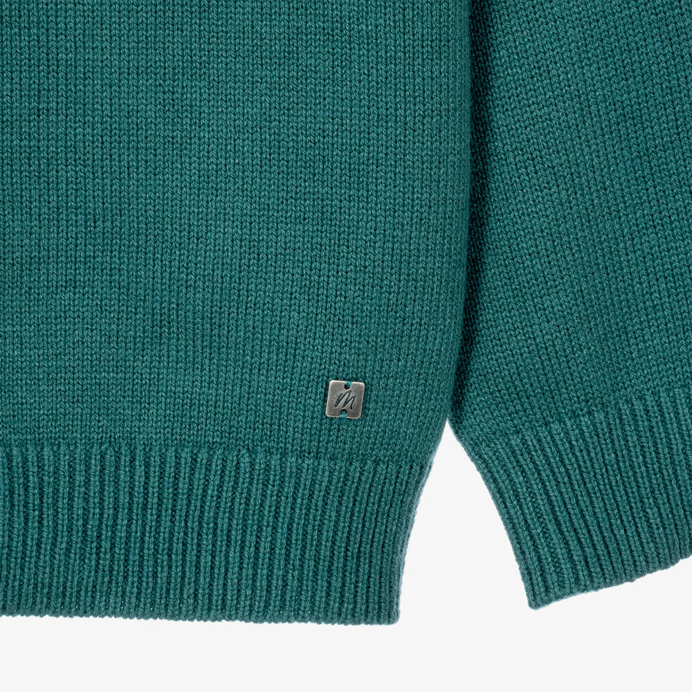 Mayoral-Boys Teal Blue Knitted Sweater | Childrensalon