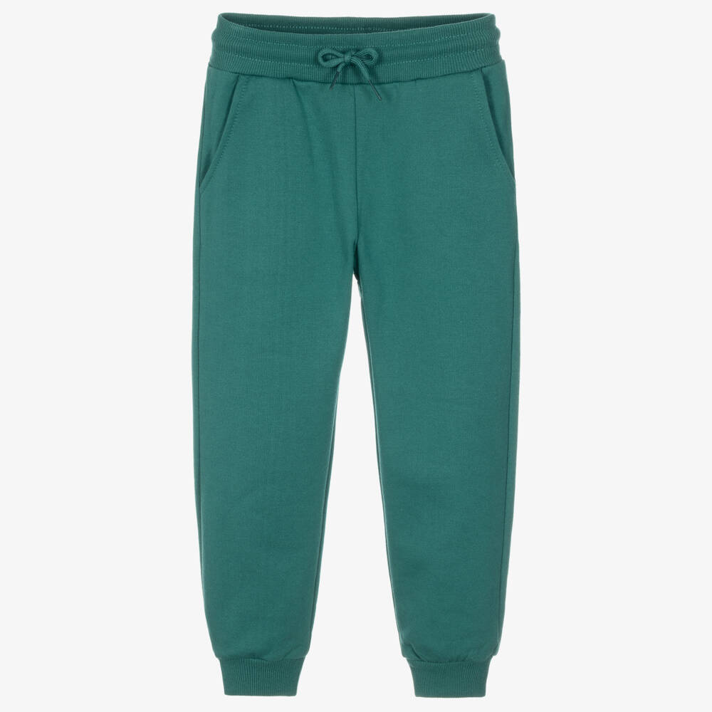 Mayoral-Boys Teal Green Cuffed Joggers  | Childrensalon