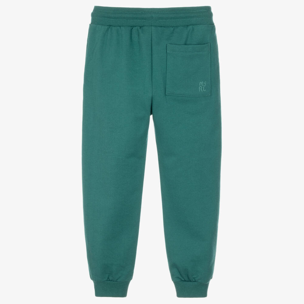 Mayoral-Boys Teal Green Cuffed Joggers | Childrensalon