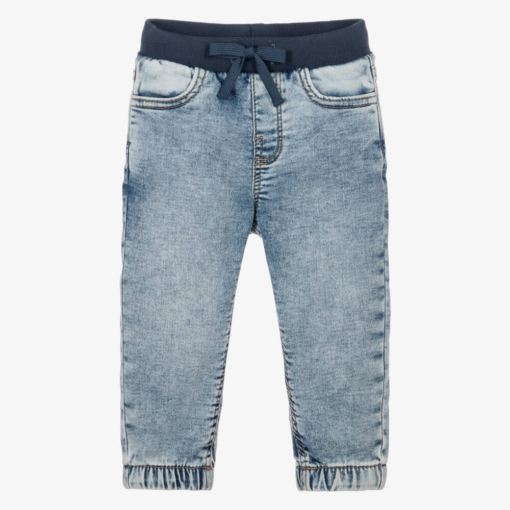 Mayoral-Boys Washed Blue Denim Jogger Jeans | Childrensalon