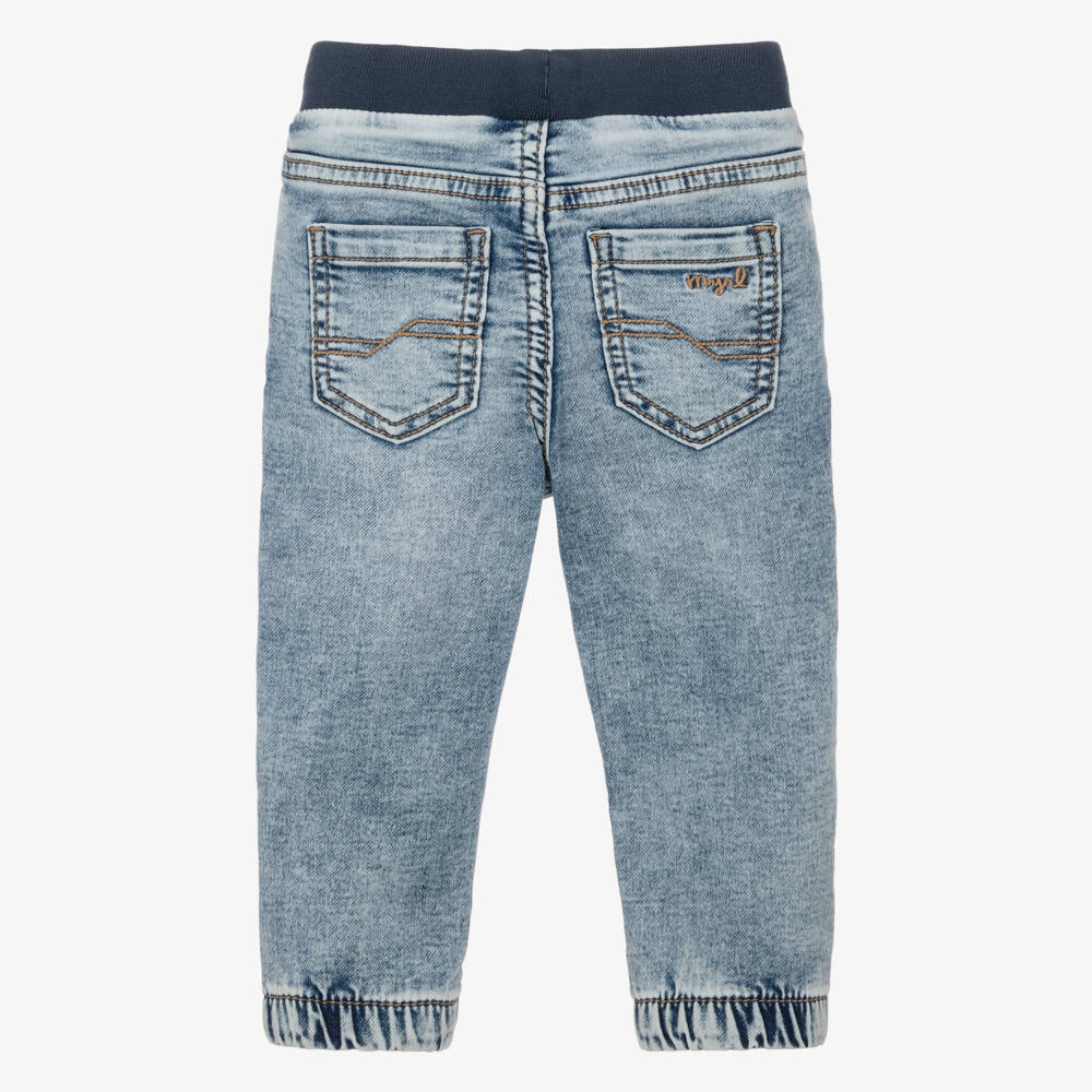 Mayoral-Boys Washed Blue Denim Jogger Jeans | Childrensalon