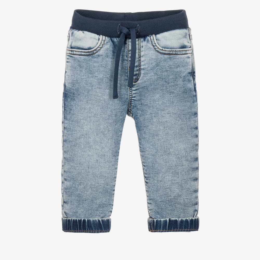 Mayoral-Boys Washed Blue Denim Jogger Jeans | Childrensalon