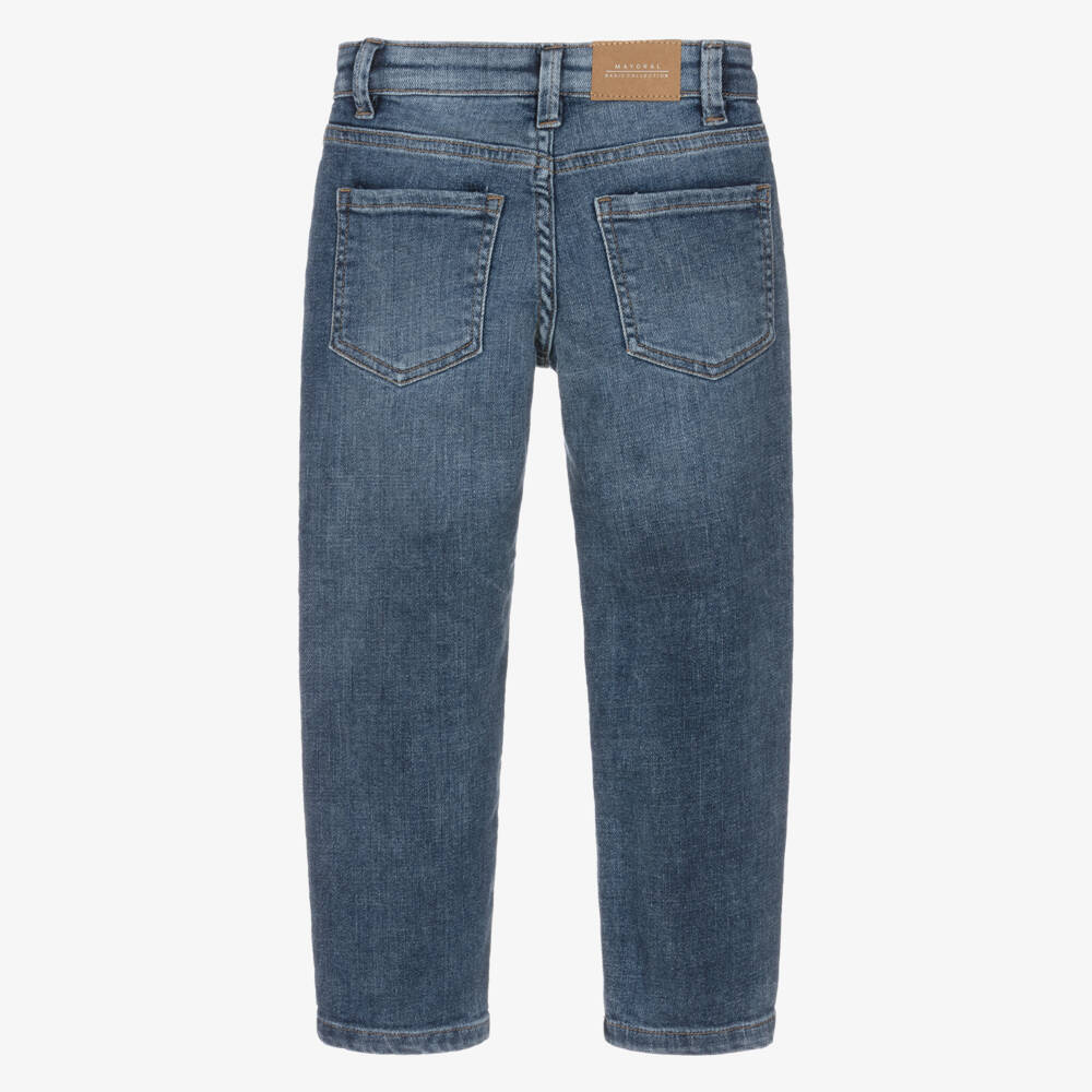 Mayoral-Boys Washed Blue Regular Fit Denim Jeans | Childrensalon