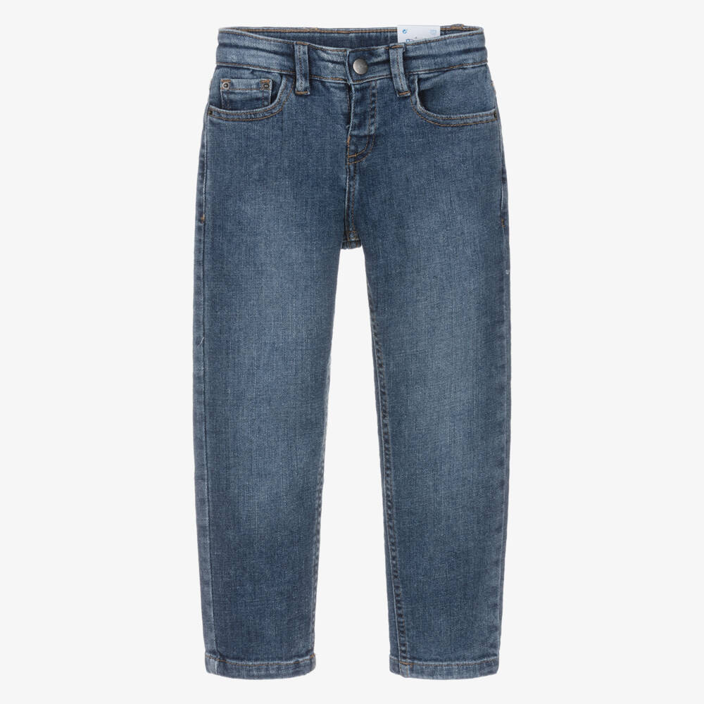 Mayoral-Boys Washed Blue Regular Fit Denim Jeans | Childrensalon