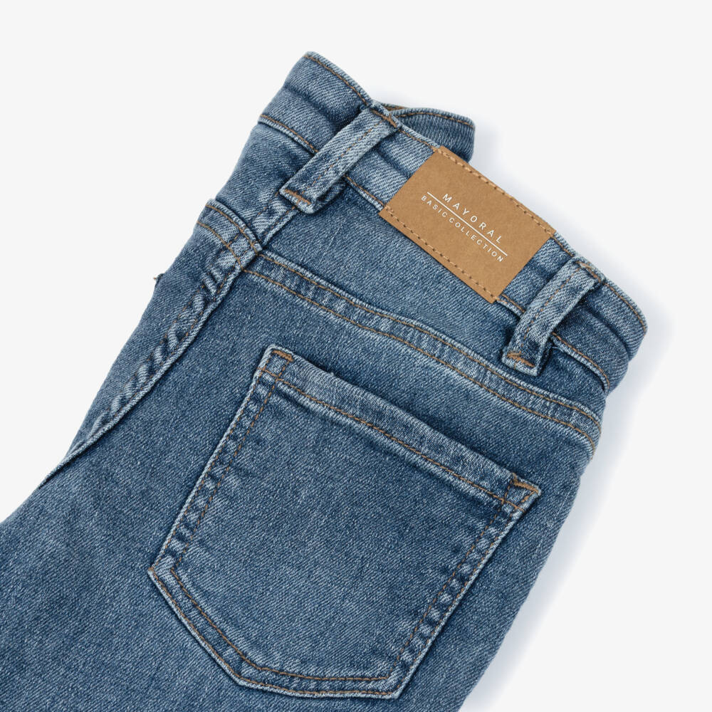 Mayoral-Boys Washed Blue Regular Fit Denim Jeans | Childrensalon