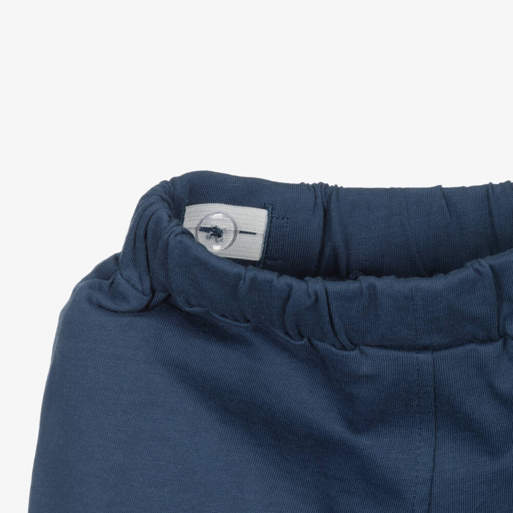 Mayoral-Boys White & Blue Cotton Shorts Set with Giraffe Print | Childrensalon