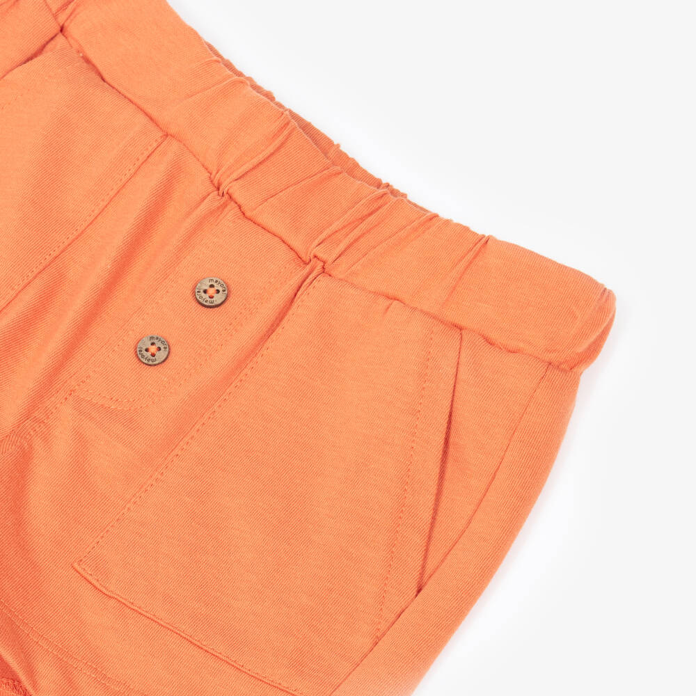 Mayoral-Boys White Chameleon Print Top & Orange Short Set | Childrensalon