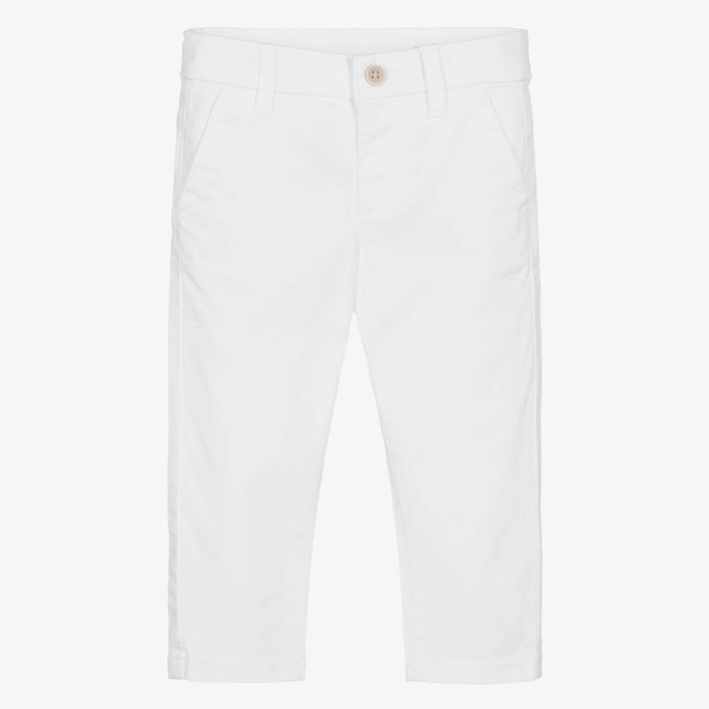 Mayoral-Boys White Chino Trousers | Childrensalon