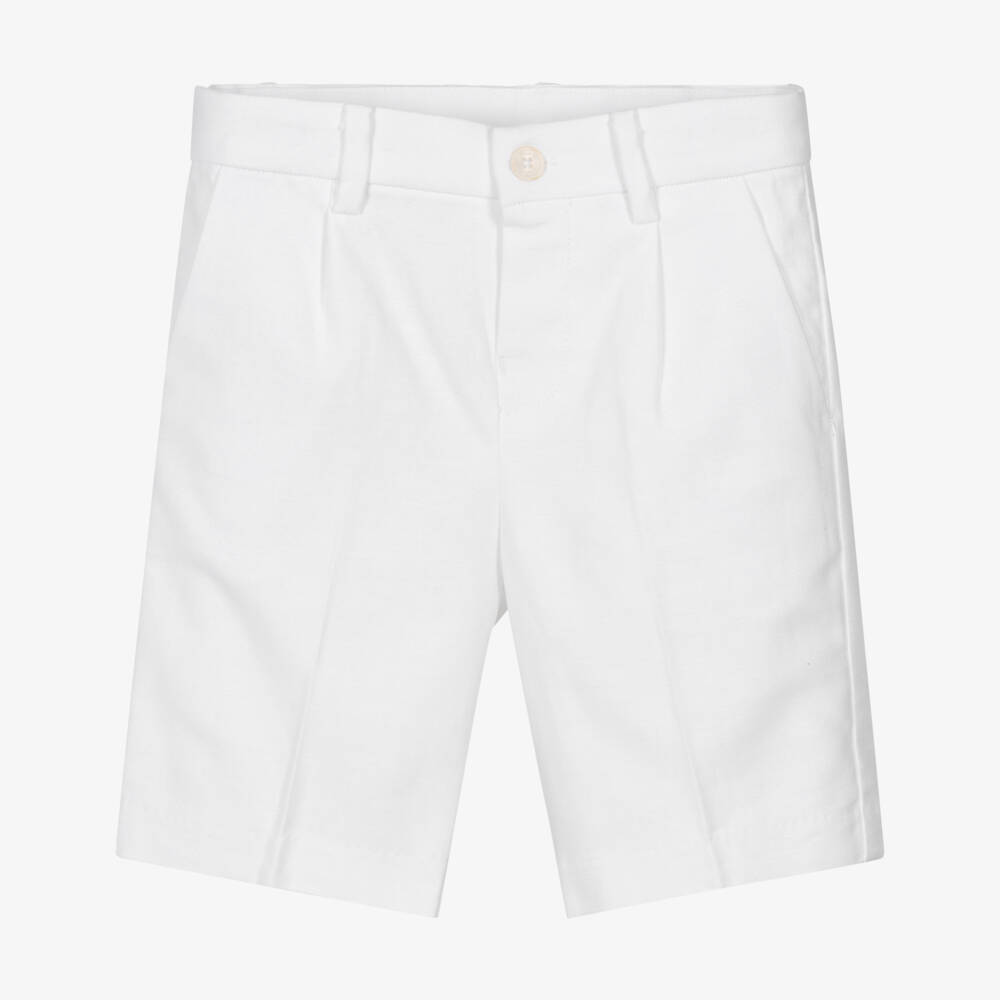 Mayoral-Boys White Cotton 3 Pocket Shorts | Childrensalon