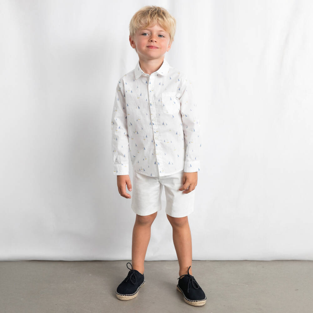 Mayoral-Boys White Cotton 3 Pocket Shorts | Childrensalon
