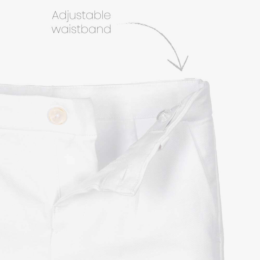 Mayoral-Boys White Cotton 3 Pocket Shorts | Childrensalon