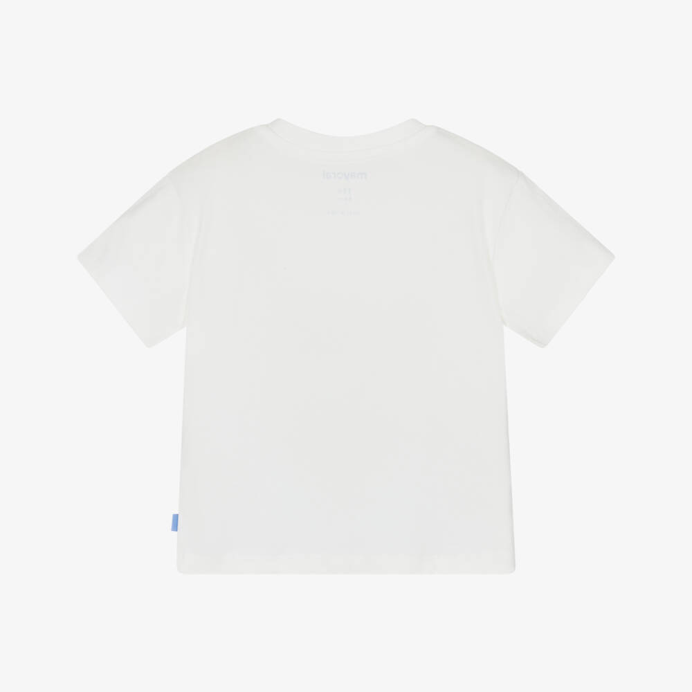 Mayoral-Boys White Cotton 3D Sailor Hippo T-Shirt | Childrensalon