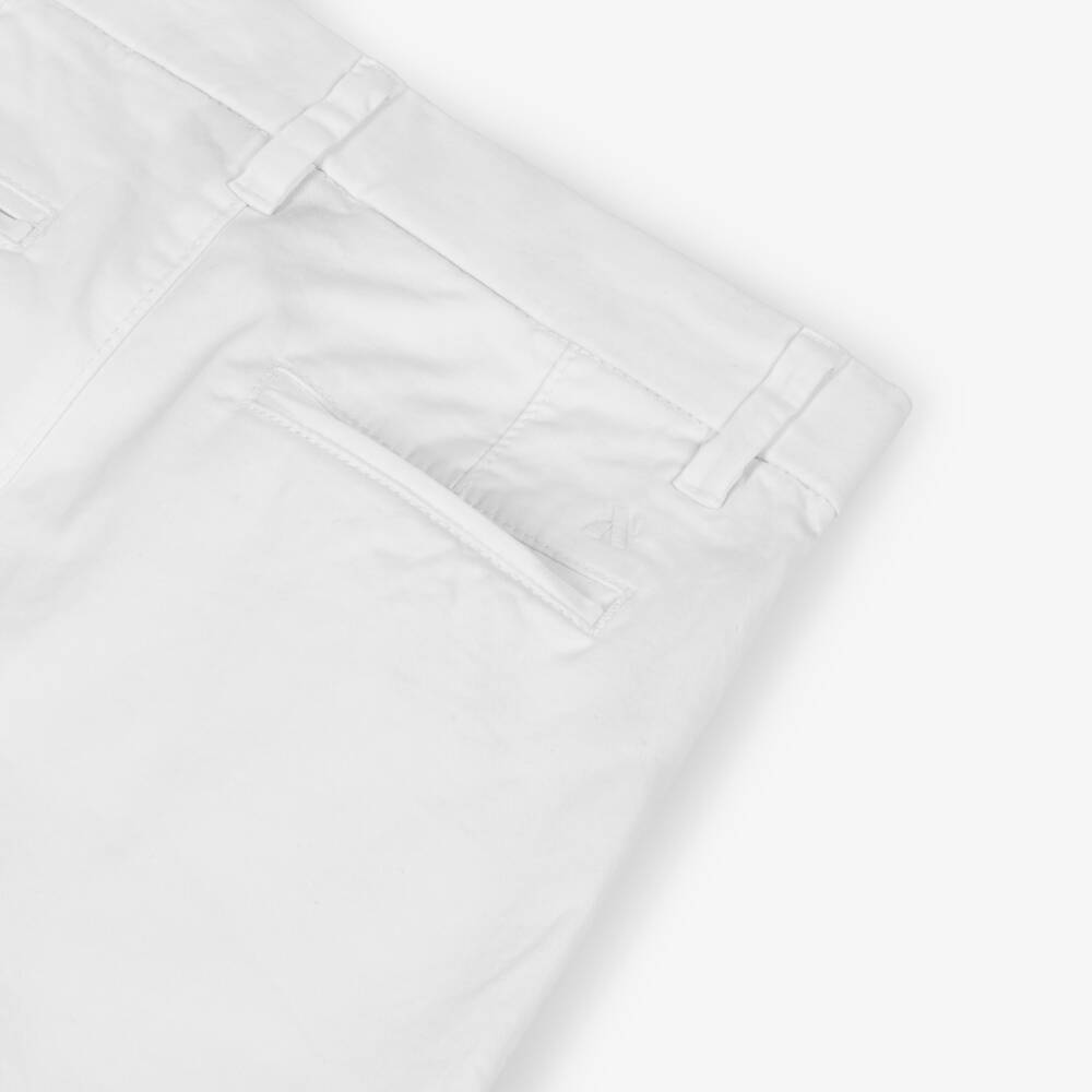 Mayoral Nukutavake-Boys White Cotton Chino Shorts | Childrensalon